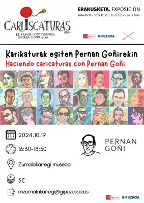 Karikatura tailerra Pernan Goñirekin